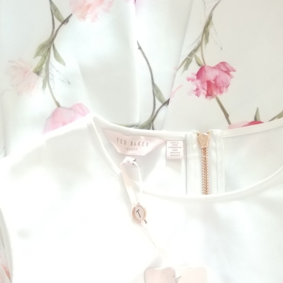 🍒NWT🍒 TED BAKER SKETCHED FLORAL DRESS - Picture 9 of 12